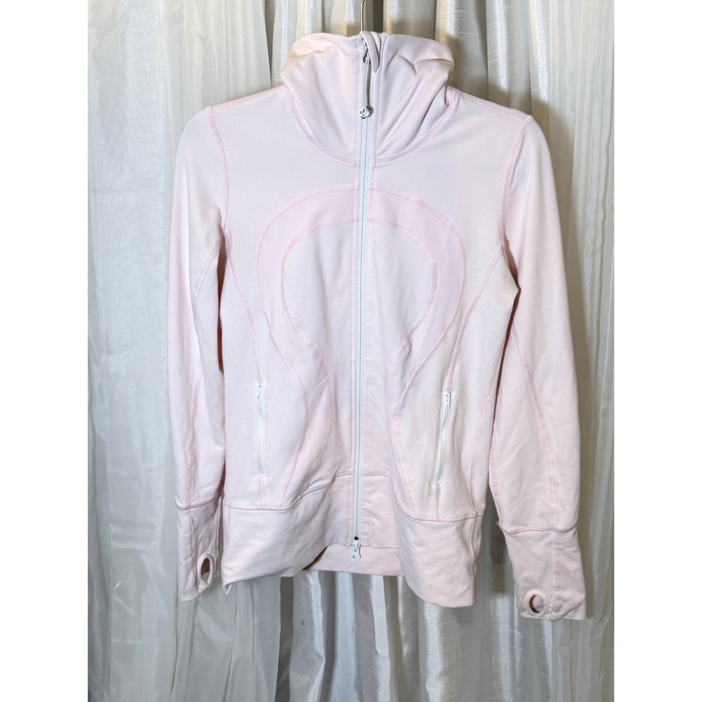 Lululemon Scuba Full Zip Hoodie Womens 6 Pink Fleece Funnel Neck Jacket